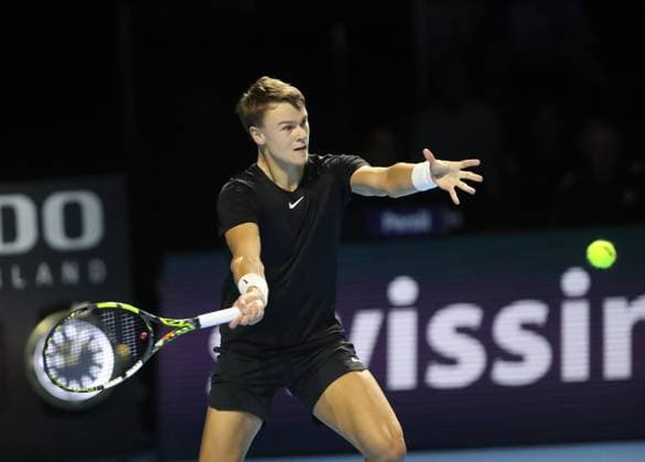 SWISS INDOORS 2023 PHOTOPQR L ALSACE Vincent VOEGTLIN ; Bâle ; 26 10 2023 ; Le dannois Holger Rune lors des Swiss Indoors 2023, à Bâle le 24 octobre 2023. OCT 26TH SWISS INDOORS Bâle France  Copyright: xPHOTOPQR L ALSACE MAXPPPxVincentxVOEGTLINx 20231026ALS8093 20231026ALS8102