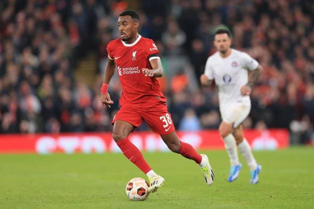 Liverpool v Toulouse 26 October 2023, Liverpool - UEFA Europa League football - Group E - Liverpool v Toulouse. Ryan Gravenberch of Liverpool (photo by Daniel Chesterton) Liverpool UK Copyright: xDanielxChestertonxOffside