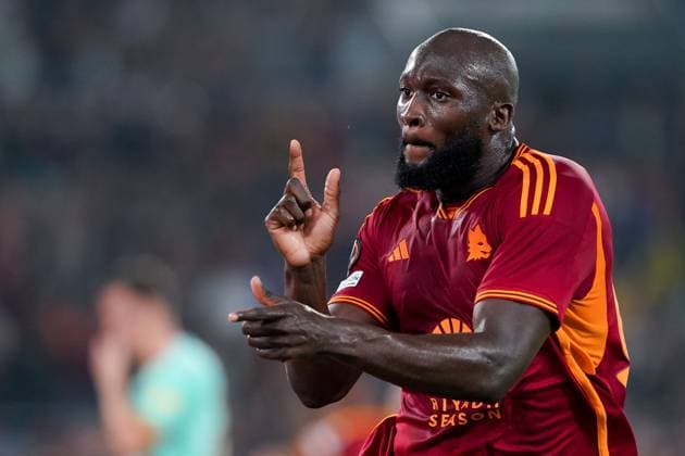 AS Roma v Slavia Praha - UEFA Europa League Romelu Lukaku of AS Roma celebrates after scoring second goal during the UEFA Europa League Group G match between AS Roma and Slavia Praha at Stadio Olimpico on October 26, 2023 in Rome, Italy. Rome Stadio Olimpico Rome Italy Copyright: xGiuseppexMaffiax UEL_Roma-SlaviaPraha_GM_26102023_06037