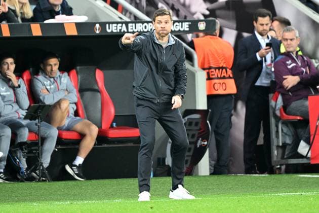Leverkusen, Bayarena, 26.10.23, GER, Herren, UEFA Europa League, Saison 2023-2024, Bayer 04 Leverkusen - Qarabag Agdam Bild: Trainer Xabi ALONSO (Leverkusen) Only for editorial use! UEFA regulations prohibit any use of photographs as image sequences and or quasi-video. Nordrhein-Westfalen Deutschland