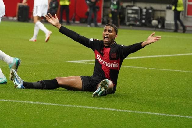 Fussball, UEFA Europa League 2023 2024, Gruppenphase , Gruppen H, Spieltag 3, Bayer 04 Leverkusen -FK FK Qarabag AgdamQarabag Agdam 26.10.2023, Bayarena Leverkusen, Amine Adli Bayer 04 Leverkusen, Aktion, Einzelbild