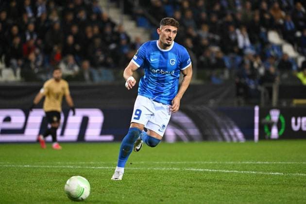 231026 KRC Genk vs Ferencvaros TC Andi Zeqiri of Genk pictured during a football game between KRC Genk and Ferencvaros TC on day 3 in Group F of the UEFA Conference League season 2023-2024 competition on October 26, 2023 in Genk, Belgium. (Photo by Maarten Straetemans Isosport) GENK BELGIUM  Copyright: xx 413131
