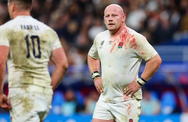 Sport Themen der Woche KW43 Sport Bilder des Tages 2023 Rugby World Cup Bronze Final, Stade de France, Paris, France 27 10 2023 England vs Argentina England™s Dan Cole with a blood injury Dan Cole with a blood injury 27 10 2023  Copyright: x INPHO JamesxCrombiex 032A2197