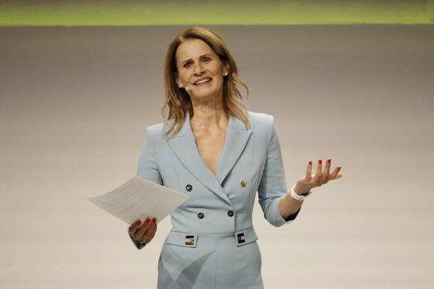 Katrin Müller-Hohenstein, führte als Moderatorin durch die Gala Deutscher Fussball Kulturpreis 2023 Nürnberg Copyright: xZichyx Eibner-Pressefotox EP_rzy