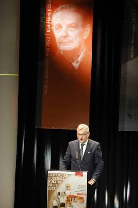 Jörg Jakob, Kicker Chefredakteur, Laudator für Karl Heinz Körbel Deutscher Fussball Kulturpreis 2023 Nürnberg Copyright: xZichyx Eibner-Pressefotox EP_rzy