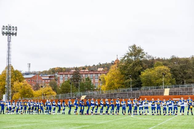 231028 Players of Sweden ahead of the IFAF European Championship, EM, Europameisterschaft Bronze Medal Game between Sweden and Italy on October 28, 2023 in Gothenburg. Photo: Michael Erichsen BILDBYRAN COP 89 MI0562 american football sweden - italy ifaf european championship bronze medal game bbeng sweden sverige italy italia italien Copyright: MICHAELxERICHSEN BB231028MI011