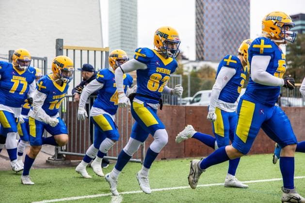 231028 Players of Sweden ahead of the IFAF European Championship, EM, Europameisterschaft Bronze Medal Game between Sweden and Italy on October 28, 2023 in Gothenburg. Photo: Michael Erichsen BILDBYRAN COP 89 MI0562 american football sweden - italy ifaf european championship bronze medal game bbeng sweden sverige italy italia italien Copyright: MICHAELxERICHSEN BB231028MI014