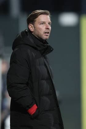 Eupen s head coach Florian Kohfeldt pictured during a soccer match between KAS Eupen and Sporting Charleroi, Saturday 28 October 2023 in Eupen, on day 12 30 of the 2023-2024 Jupiler Pro League first division of the Belgian championship. BRUNOxFAHY  x78731483x