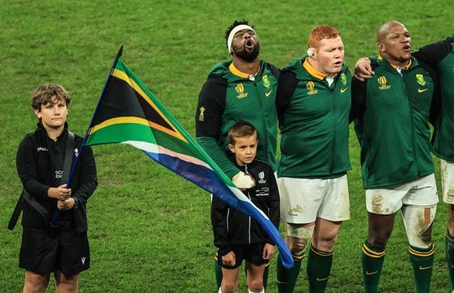 Sport Themen der Woche KW43 Sport Bilder des Tages 2023 Rugby World Cup Final, Stade de France, Paris, France 28 10 2023 New Zealand vs South Africa South Africa™s Siya Kolisi during the national anthem Siya Kolisi during the national anthem 28 10 2023  Copyright: x INPHO BillyxSticklandx BST_7390