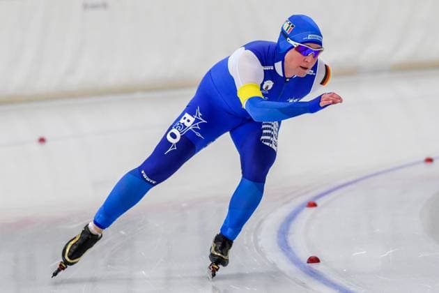 EISSCHNELLLAUF - PECHSTEIN Claudia (EJB) bei der Deutschen Meisterschaft Einzelstrecken Eisschnelllauf über 5.000m incl. int. Invitation Race in Inzell am 28.10.2023, Deutschland, Oberbayern, Traunstein Inzell Max-Aicher-Arena Oberbayern Deutschland *** EISSCHNELLLAUF PECHSTEIN Claudia EJB at the German Championship single track speed skating over 5 000m incl int Invitation Race in Inzell on 28 10 2023, Germany, Upper Bavaria, Traunstein Inzell Max Aicher Arena Upper Bavaria Germany