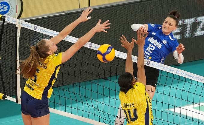 Volleyball - 1. BL - VC Wiesbaden - SSC Palmberg Schwerin. - 28.10.23, Herelova Nina (VCW), -
