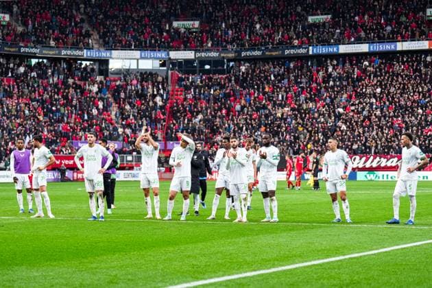 Eredivisie: FC Twente v Feyenoord Enschede - Players of Feyenoord during the match between FC Twente v Feyenoord at De Grolsch Veste on 29 October 2023 in Enschede, Netherlands. Copyright: xYannickxVerhoevenx