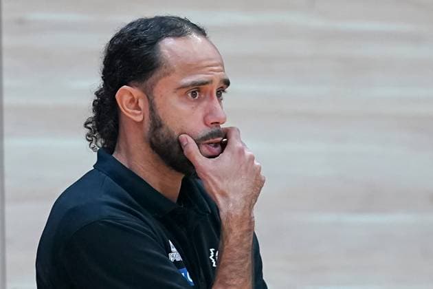 Ricky Easterling (Saarlouis, Headcoach), Gisa Lions MBC - Saarlouis Royals, Damen Basketball Bundesliga, DBBL, 5. Spieltag, Saison 2023 2024, 29.10.2023, Halle SWH Arena Sachsen-Anhalt Deutschland