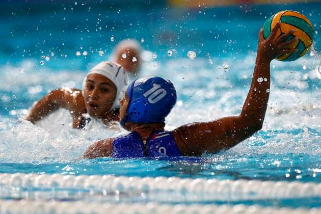 SANTIAGO, CHILE Ð OCT 30: Dalia Grau de Cuba en acci—n durante los Juegos Panamericanos Santiago 2023 el 30 de Octubre en Santiago, Chile. Dalia Grau of Cuba in action during Santiago 2023 Pan American Games on October 30 in Santiago, Chile. (Foto de Dragomir Yankovic Santiago 2023 v’a Photosport) Dia 11, polo acuatico, equipo femenino grupo A Day 11, waterpolo, women«s team grupo A