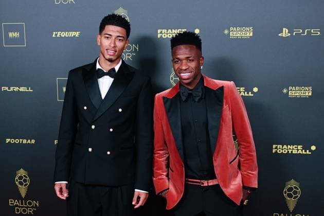Jude Bellingham et Vinicius Junior FOOTBALL : Ballon d Or 2023 - Paris - 30 10 2023 FedericoPestellini Panoramic 