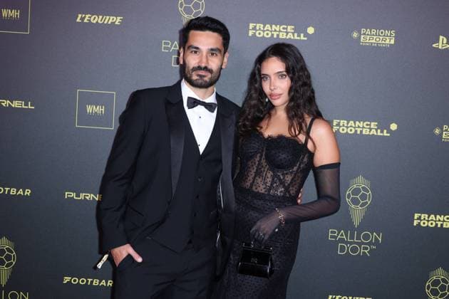 Ballon d Or 2023 - Paris Ilkay Gundogan and Sara Arfaoui arrives at the Ballon d Or 2023 Ceremony at the Chatelet theater, on October 30, 2023 in Paris, France. Photo by Jerome DominÃ ABACAPRESS.COM  Copyright: xDominexJerome ABACAx 873940_101 DominexJerome ABACAx 873940_101