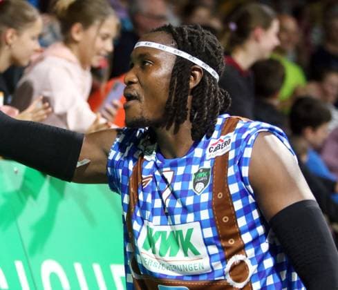 Magloire MAYAULA (Herrsching), He-Volleyballl, Bundesliga 20223 24, WWK Volleys Herrsching vs SVG Lueneburg, 01.11.23, BMW Park. Muenchen, Copyright: WolfgangxFehrmann