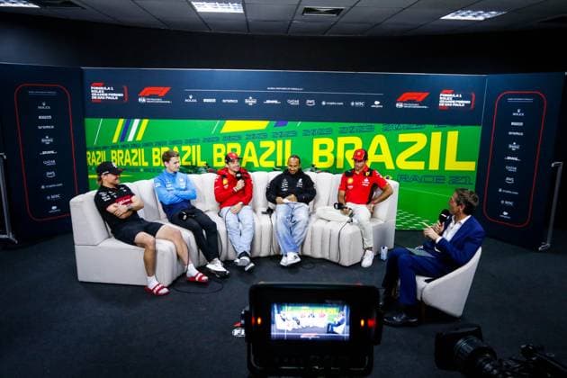 Entrevista coletiva pilotos GP Brasil F1 SÃO PAULO, SP - 02.11.2023: ENTREVISTA COLETIVA PILOTOS GP BRASIL F1 - Drivers hold a press conference, PK, Pressekonferenz to talk about expectations for the Formula 1 Rolex Grand Prix of São Paulo 2023, this Thursday afternoon (02), at the Interlagos race track, south of the capital. (Photo: Aloisio Mauricio Fotoarena) x2455955x  AloisioxMauricio