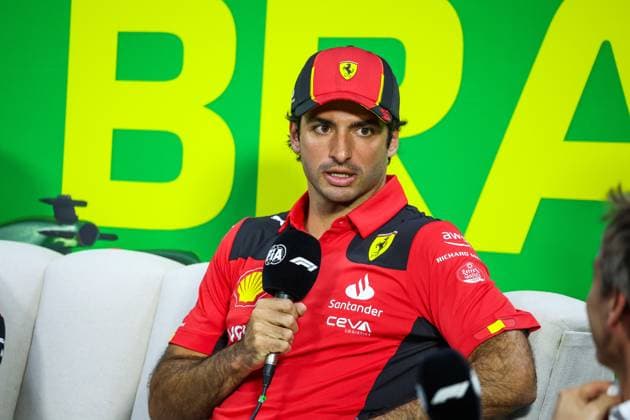 55 Carlos Sainz (ESP, Scuderia Ferrari), F1 Grand Prix of Brazil at Autodromo Jose Carlos Pace on November 2, 2023 in Sao Paulo, Brazil. (Photo by HOCH ZWEI) Sao Paulo Brazil