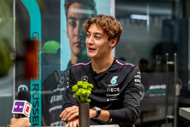 SaO PAULO, BRAZIL: George Russell, racing for the Mercedes F1 team during the 2023 Formula 1 Sao Paulo Grand Prix at the Interlagos Circuit in Sao Paulo, Brazil