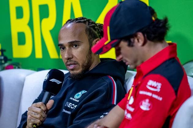SaO PAULO, BRAZIL: Lewis Hamilton, racing for the Mercedes F1 team during the 2023 Formula 1 Sao Paulo Grand Prix at the Interlagos Circuit in Sao Paulo, Brazil