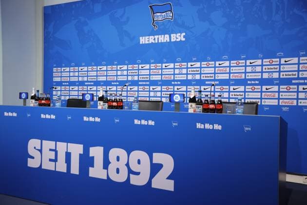 Deutschland, Berlin, Sportpark, GER, 2.FBL, Hertha BSC, Saison 2023 24, Pressekonferenz vor dem Auswärtsspiel gegen den F.C. Hansa Rostock