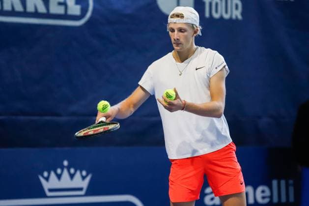 Mark Lajal (EST) during ATP, Tennis Herren Challenger Bergamo, International Tennis match in Bergamo, Italy, November 03 2023  Copyright: xRobertaxCorradin IPAxSportx xipax xx IPA_41392501 IPA_Agency_IPA41392501