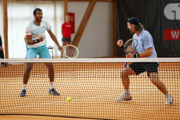 Sriram Balaji, Andre Begemann jubeln nach dem Sieg,Jubel,Freude,Emotion, Herren Doppel Tennis - Wolffkran Open - ATP, Tennis Herren Challenger - TC Ismaning - Ismaning - Bavaria - Germany - 3 November 2023. Â Copyright: xJuergenxHasenkopfx