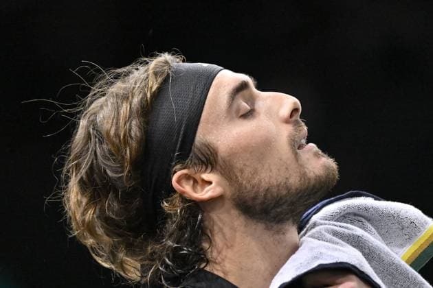 Tennis - Rolex Paris Master 2023 - Stefanos Tsitsipas - Grece TENNIS : Rolex Paris Master 2023 - France - 03 11 2023 ChrysleneCaillaud Panoramic 