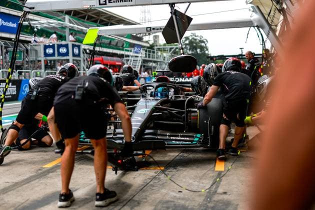 63 George Russell (GBR, Mercedes-AMG Petronas F1 Team), F1 Grand Prix of Brazil at Autodromo Jose Carlos Pace on November 3, 2023 in Sao Paulo, Brazil. (Photo by HOCH ZWEI) Sao Paulo Brazil