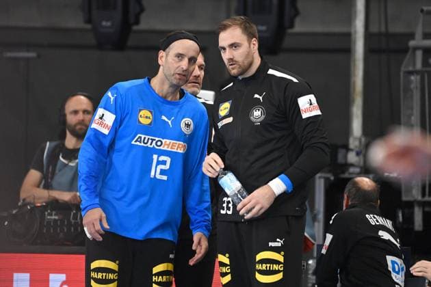 Sport Bilder des Tages v.li:Torwart Silvio HEINEVETTER (GER), Torwart Andreas WOLF (GER). Handball Laenderspiel Deutschland (GER) - Aegypten (EGY) am 03.11.2023 ratiopharm arena Neu Ulm.
