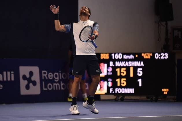 ATP, Tennis Herren Challenger Trofeo Faip-Perrel 2023 - Day 5 - Quarterfinal Fabio Fognini of Italy during the the quarterfinal at ATP Challenger Trofeo Perrel-Faip 2023 at Italcementi Sports Center on November 3, 2023 in Bergamo, Italy Bergamo Italy  Copyright: xMichelexMaravigliax originalFilename:maraviglia-tennisat231103_nptox.jpg
