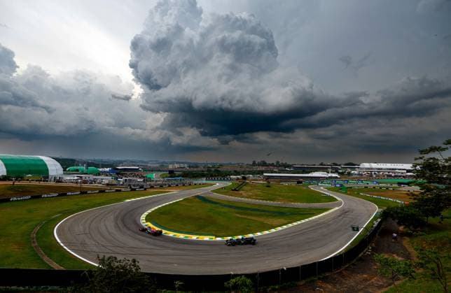1 Max Verstappen (NLD, Oracle Red Bull Racing), 63 George Russell (GBR, Mercedes-AMG Petronas F1 Team), F1 Grand Prix of Brazil at Autodromo Jose Carlos Pace on November 3, 2023 in Sao Paulo, Brazil. (Photo by HOCH ZWEI) Sao Paulo Brazil