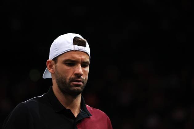 2023 ATP, Tennis Herren Paris Masters 1000 Mylene Deroche IP3 - Bulgaria s Grigor Dimitrov druring the semi final match of the men s single, on day six of the Paris ATP Masters 1000 tennis tournament at the Accor Arena - Palais Omnisports de Paris-Bercy - in Paris, France, on november 4, 2023.  Copyright: xIP3xPRESS MAXPPPxMylenexDerochex IP3DER231104015 IP3DER231104015