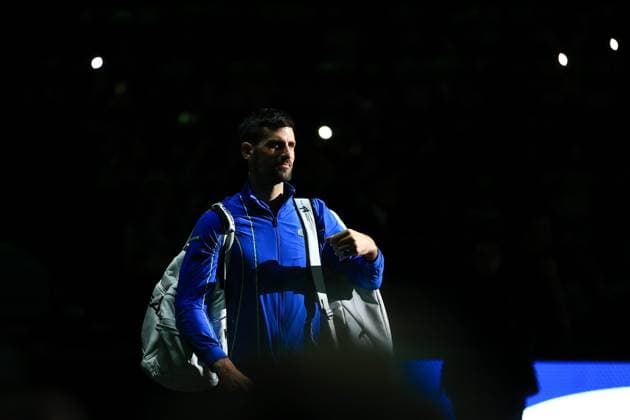 2023 ATP, Tennis Herren Paris Masters 1000 Mylene Deroche IP3 - Serbia s Novak Djokovic arrives before his semi final match of the men s single against Russia s Andrey Rublev, on day six of the Paris ATP Masters 1000 tennis tournament at the Accor Arena - Palais Omnisports de Paris-Bercy - in Paris, France, on november 4, 2023.  Copyright: xIP3xPRESS MAXPPPxMylenexDerochex IP3DER231104044 IP3DER231104044