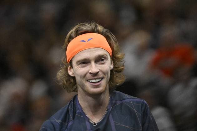 Tennis - Rolex Paris Master 2023 - Andree Rublev - Russie TENNIS : Rolex Paris Master 2023 - France - 04 11 2023 ChrysleneCaillaud Panoramic 
