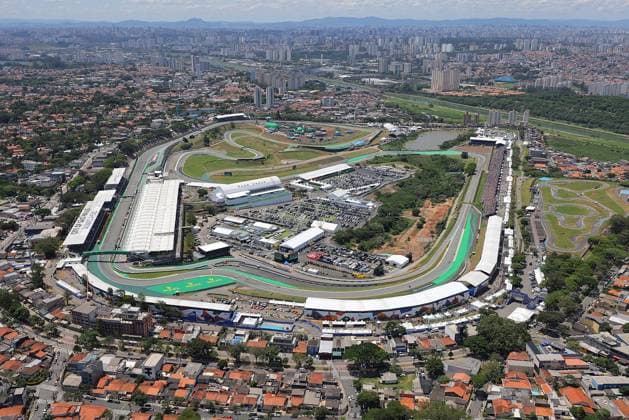 Formula 1 Rolex Sao Paulo Grand Prix 2023 04.11.2023, Autodromo Jose Carlos Pace, Interlagos, Formula 1 Rolex Sao Paulo Grand Prix 2023 , im Bild Luftaufnahme von der Rennstrecke in Sao Paulo.