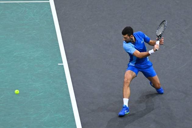 Novak Djokovic ( SER ) TENNIS : Rolex Paris Masters - Paris - 05 11 2023 FedericoPestellini Panoramic 