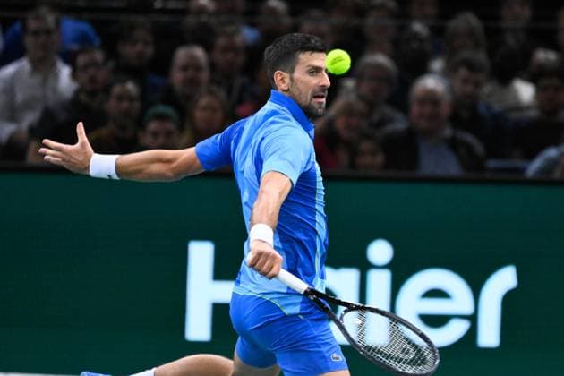 Novak Djokovic ( SER ) TENNIS : Rolex Paris Masters - Paris - 05 11 2023 FedericoPestellini Panoramic 