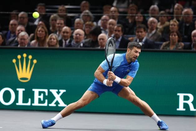 ROLEX PARIS MASTERS TENNIS 2023 Thierry Larret Maxppp. Tennis. Rolex Paris Masters. Accor Arena, Paris (75). Le 5 novembre 2023. Finale : Novak DJOKOVIC (SRB) vs Grigor DIMITROV (BUL). Paris (75) ACCORHOTELS ARENA ILE DE FRANCE FRANCE  Copyright: xMAXPPPxThierryxLarretx TL_20231105_0010 0312701563st