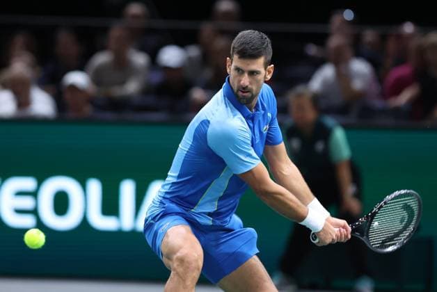 ROLEX PARIS MASTERS TENNIS 2023 Thierry Larret Maxppp. Tennis. Rolex Paris Masters. Accor Arena, Paris (75). Le 5 novembre 2023. Finale : Novak DJOKOVIC (SRB) vs Grigor DIMITROV (BUL). Paris (75) ACCORHOTELS ARENA ILE DE FRANCE FRANCE  Copyright: xMAXPPPxThierryxLarretx TL_20231105_0012 0312701577st