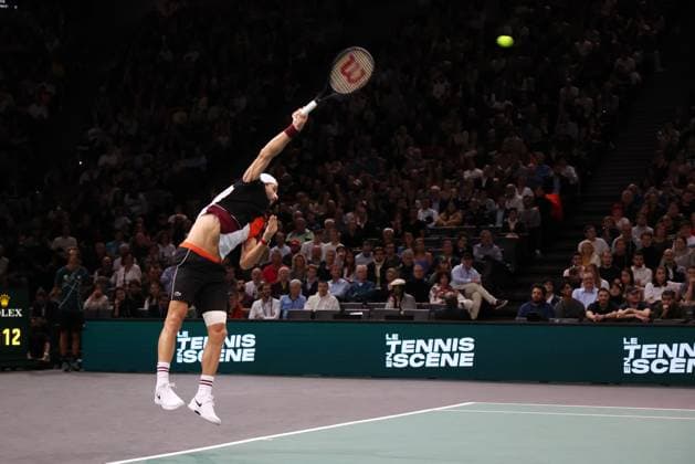 ROLEX PARIS MASTERS TENNIS 2023 Thierry Larret Maxppp. Tennis. Rolex Paris Masters. Accor Arena, Paris (75). Le 5 novembre 2023. Finale : Novak DJOKOVIC (SRB) vs Grigor DIMITROV (BUL). Paris (75) ACCORHOTELS ARENA ILE DE FRANCE FRANCE  Copyright: xMAXPPPxThierryxLarretx TL_20231105_0015 0312701606st