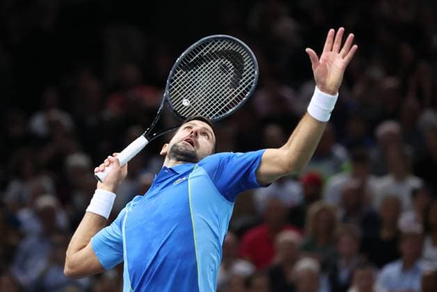 ROLEX PARIS MASTERS TENNIS 2023 Thierry Larret Maxppp. Tennis. Rolex Paris Masters. Accor Arena, Paris (75). Le 5 novembre 2023. Finale : Novak DJOKOVIC (SRB) vs Grigor DIMITROV (BUL). Paris (75) ACCORHOTELS ARENA ILE DE FRANCE FRANCE  Copyright: xMAXPPPxThierryxLarretx TL_20231105_0016 0312701648st