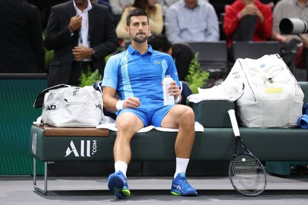 ROLEX PARIS MASTERS TENNIS 2023 Thierry Larret Maxppp. Tennis. Rolex Paris Masters. Accor Arena, Paris (75). Le 5 novembre 2023. Finale : Novak DJOKOVIC (SRB) vs Grigor DIMITROV (BUL). Paris (75) ACCORHOTELS ARENA ILE DE FRANCE FRANCE  Copyright: xMAXPPPxThierryxLarretx TL_20231105_0022 0312701701st