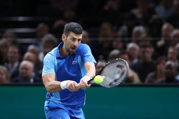 ROLEX PARIS MASTERS TENNIS 2023 Thierry Larret Maxppp. Tennis. Rolex Paris Masters. Accor Arena, Paris (75). Le 5 novembre 2023. Finale : Novak DJOKOVIC (SRB) vs Grigor DIMITROV (BUL). Paris (75) ACCORHOTELS ARENA ILE DE FRANCE FRANCE  Copyright: xMAXPPPxThierryxLarretx TL_20231105_0028 0312701731st