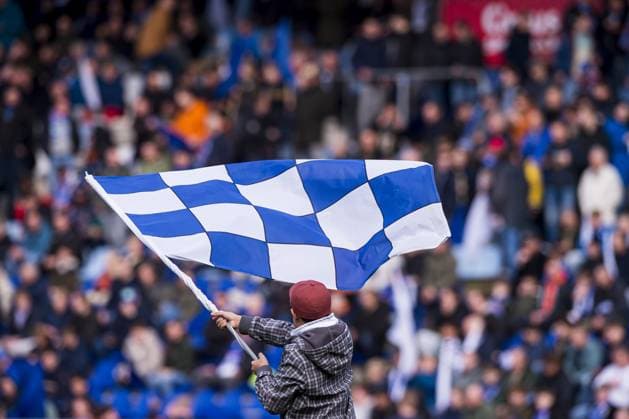ZWOLLE - PEC Zwolle flag during the Dutch Eredivisie match between PEC Zwolle and Fortuna Sittard at the MAC3Park stadium on November 5, 2023 in Zwolle, Netherlands. ANP COR LASKER Dutch Eredivisie 2023 2024 xVIxANPxSportx xxANPxIVx 483095124 originalFilename: 483095124.jpg