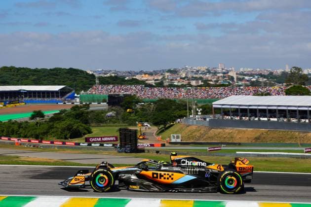 4 Lando Norris (GBR, McLaren F1 Team), F1 Grand Prix of Brazil at Autodromo Jose Carlos Pace on November 5, 2023 in Sao Paulo, Brazil. (Photo by HOCH ZWEI) Sao Paulo Brazil