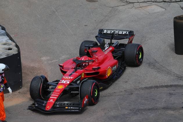16 Charles Leclerc (MCO, Scuderia Ferrari) after his crash in the formation lap, F1 Grand Prix of Brazil at Autodromo Jose Carlos Pace on November 5, 2023 in Sao Paulo, Brazil. (Photo by HOCH ZWEI) Sao Paulo Brazil