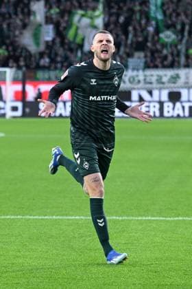 05.11.2023, Fussball, Bundesliga, 10. Spieltag Saison 2023 2024, VfL Wolfsburg - SV Werder Bremen, Marvin Ducksch (SV Werder Bremen) freut sich über das Tor zum 1:0. xRHR-FOTO TKx Copyright: RHR-FOTOx RHR-FOTO TK