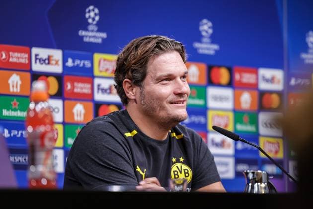 06.11.2023, Fussball, Saison 2023 2024, UCL, UEFA Champions League, Gruppenphase, 4. Spieltag, Pressekonferenz Borussia Dortmund, Cheftrainer Edin Terzic (Borussia Dortmund), Dortmund Signal Iduna Park NRW Deutschland xRHR-FOTO DEx Copyright: DennisxEwert RHR-FOTOx RHR-FOTO DE